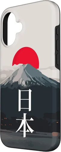 Vista 2 de Funda para iPhone 16 Mt Fuji (Fujisan), Sun y Kanji japonés