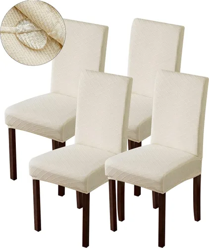 Vista 16 de Genina Fundas impermeables para sillas de comedor, fundas para sillas Parsons de cocina, fundas para sillas Parsons (beige, 2 piezas)