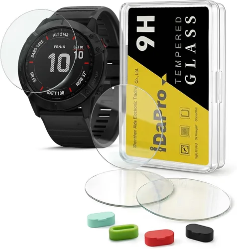 Vista 13 de iDaPro Protector de pantalla para Garmin Fenix 6S/6S Pro/6S Zafiro, 9H Glass