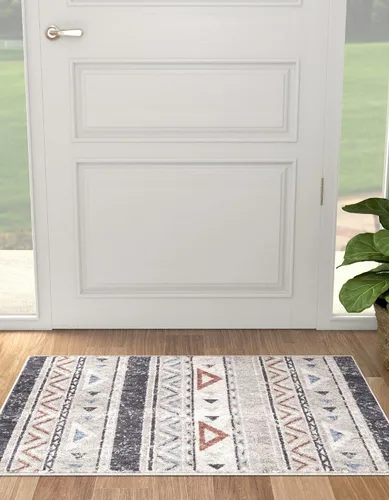 Vista 4 de Unique Loom Eco Southwestern Collection - Alfombra de área - Holbrook (rectangular 2' 0" x 3' 0", gris/negro)
