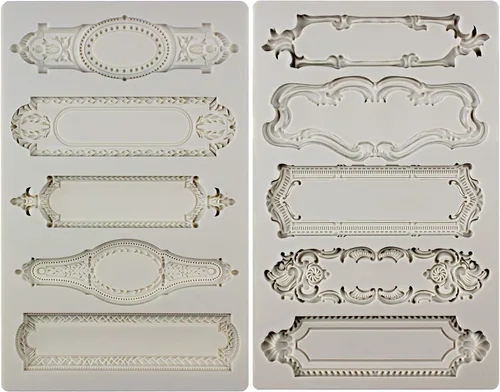 Vista 10 de Moldes de arte para arcilla polimérica, arcilla que se seca al aire, yeso, resina epoxi, fondant, decoración de pasteles, 3 molduras decorativas