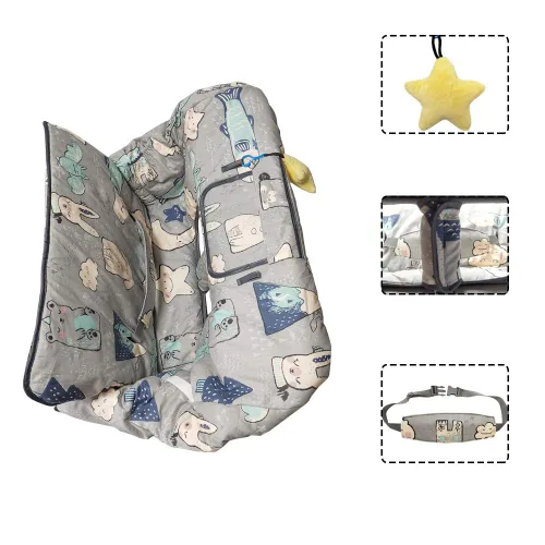 Vista 2 de Funda para carrito de compras para bebé, funda de silla alta de algodón, lavable a máquina para bebés, niños pequeños, niños o niñas (Lindo)