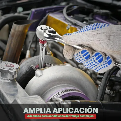 Vista 2 de BILITOOLS Juego de extensión articulada, 9 piezas de 1/4", 3/8" y 1/2" de encastre de trinquete de extensión flexible, acero Cr-V