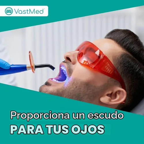 Vista 7 de Gafas protectoras rojas de grado dental Gafas de seguridad Gafas de protección ocular Gafas dentales para blanquear los dientes luz