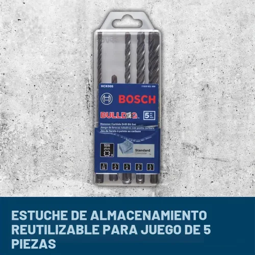 Vista 4 de Bosch HCK005 - Juego de brocas para martillo perforador S4L SDS-plus, 5 piezas