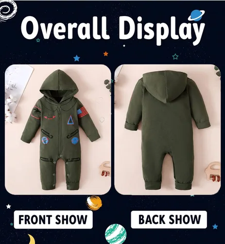 Vista 2 de Singcoco Disfraz de bebé niño y niña, traje de recién nacido, ropa de uniforme
