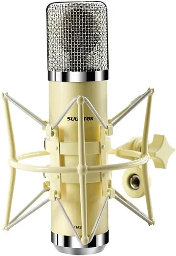 Vista 9 de SUUNTOK FET Micrófono condensador profesional XLR Micrófono de estudio con diafragma grande de 1.339 in, micrófono de grabación cardioide, Gris