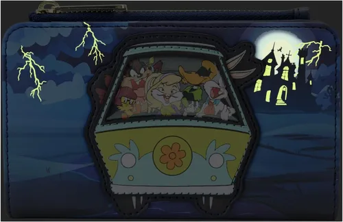 Vista 2 de Looney Tunes Warner Bros 100th Anniversary Scooby-Doo Mash-Up - Cartera con solapa, Azul, Cartera