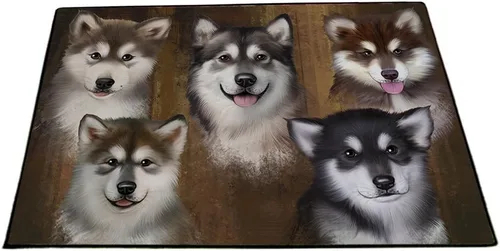 Vista 27 de Doggie of the Day Alaskan Malamute Dogs Floor Mat - 4th of July Independence Day - Best Dog Doormat - Protector Decor - Unique Portrait Art