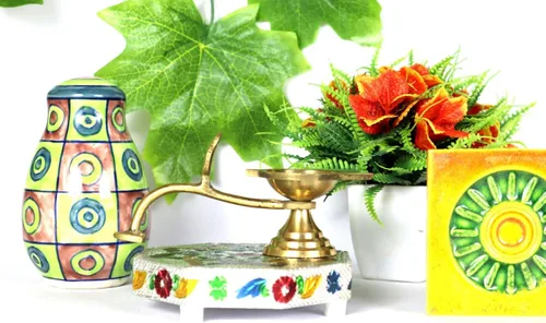 Vista 3 de ASHIRWAD Aceite de latón/Ghee Aarti Jyot Diya Lámpara Arti para Puja Heavy One con mango (1.5 pulgadas)