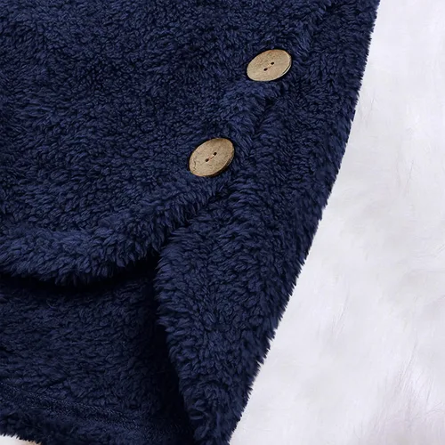 Vista 5 de COTECRAM Abrigos de invierno para mujer 2023 moda talla grande Sharpa Jacke chaqueta de forro polar con botones y capucha cálida para exteriores