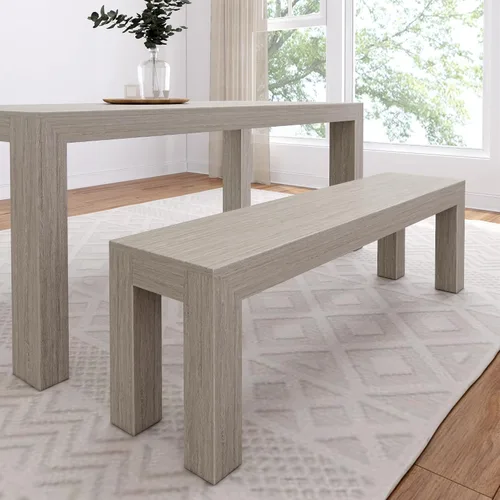 Vista 11 de Plank+Beam Mesa de comedor de 48 pulgadas, mesa de cocina de madera maciza de 48 pulgadas, mesa de comedor rectangular para comedor, oficina