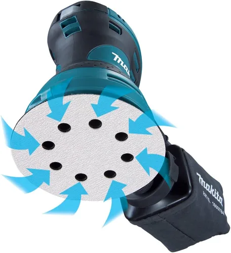 Vista 5 de Makita BO5030K - Lijadora orbital aleatoria de 5 pulgadas, con caja de herramientas (paquete de 3)