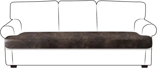 Vista 100 de ANARACHON Fundas de cojín de sofá con aspecto de cuero, juego de fundas de asiento de sofá, protector de muebles para sillón seccional, sofá biplaza