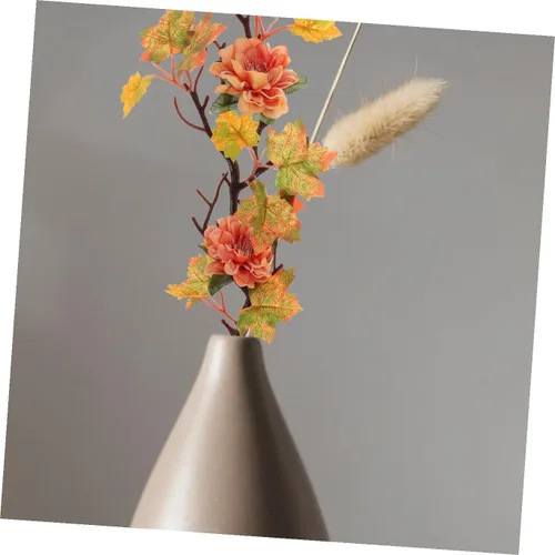 Vista 6 de Toyvian Hojas de arce artificiales, ramas, 2 piezas, decoración de otoño, tallos de hojas de arce artificiales, flores de hojas de arce vívidas