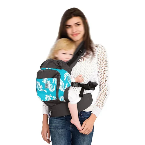Vista 2 de LILLEbaby 4 en 1 Essentials - Portabebés para todas las estaciones, caballito de mar, gris, gris