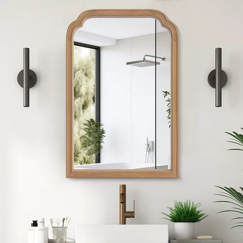 Vista 34 de Espejos de Baño de Madera para Montar en la Pared, 16" x 20" Marco de Madera Rústica Espejos de Pared Decorativos para Sala de Estar o Dormitorio