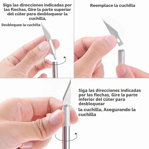 Vista 4 de Anezus Cuchillo de precisión y tapete de corte autocurable, juego de cuchillos de pasatiempos con 30 cuchillos para arte, hobby, manualidades A.Verde