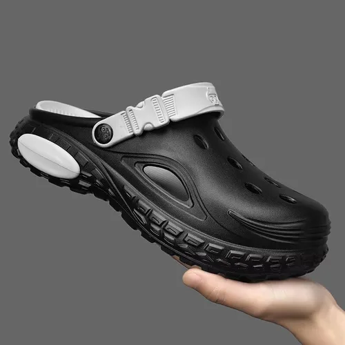 Vista 2 de Zuecos unisex de jardín para hombres y mujeres, zapatos ligeros de EVA con correa ajustable, cómodos zuecos antideslizantes para interiores