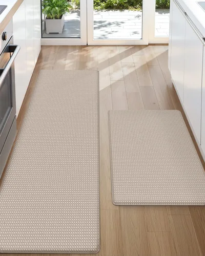 Vista 19 de Color&Geometry - Tapete antifatiga acolchado para la cocina para el piso - 24"x94", ancho, fácil de limpiar, a prueba de agua y aceite, Negro