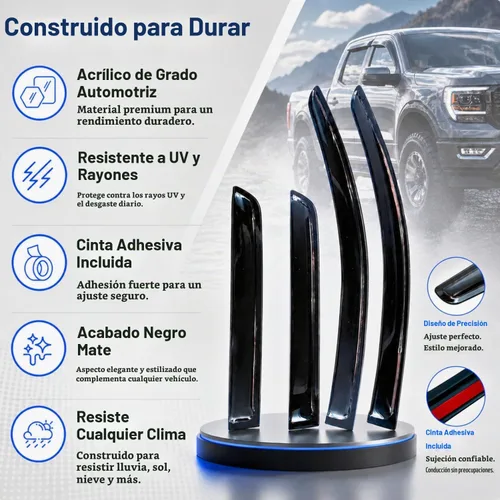 Vista 6 de Visera de ventana IG para Ford Focus Sedán y Hatchback 2012-2018, Protector de ventana lateral para lluvia y viento estilo Mugen, extra duradero