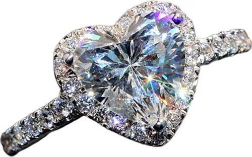Vista 8 de Iumer - Anillo de zircón de dos piezas con incrustaciones de diamantes de imitación artificiales para mujer, talla 6-10.