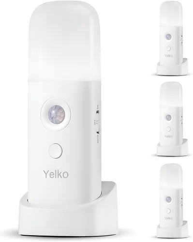 Vista 10 de YELKO Luces Nocturnas con Sensor de Movimiento, Luces Nocturnas Recargables a Pilas, Lámpara de Mesa Regulable con 5 Niveles de Brillo Ajustable