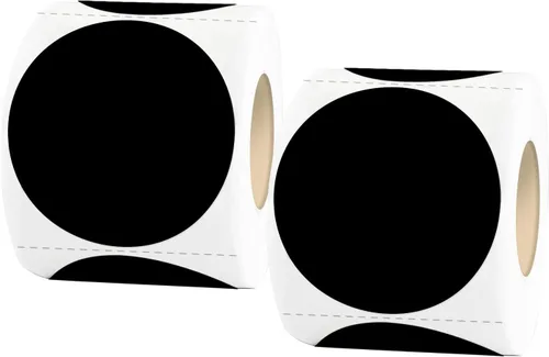 Vista 38 de STARLIBOO Calcomanías de punto negro, 1.5 pulgadas, 1000 unidades de precio de venta de garaje, redondas para oficina y aula (2 rollos)