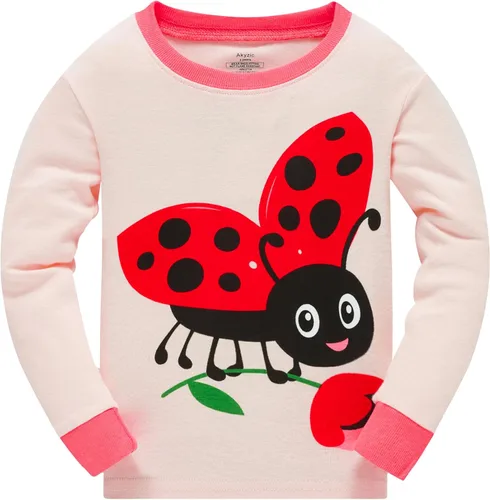 Vista 2 de Conjunto de pijama para niñas pequeñas, 2 piezas, 100% algodón, ropa de dormir de manga larga para niños