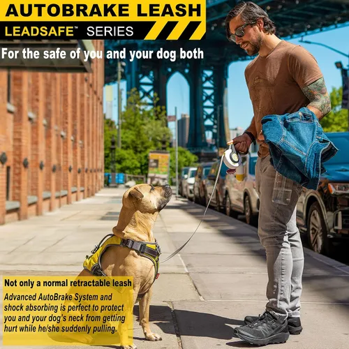 Vista 6 de FIDA AutoBrake - Correa retráctil para perro. Diseño patentado avanzado para controlar el tirón del perro, correa resistente de 16 pies sin tirón