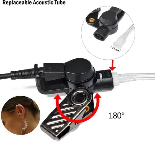 Vista 3 de Auriculares Walkie-Talkie, tres cables de tubo acústico con PTT para radio bidireccional Motorola XPR6350 XPR6550 XPR7550 APX 4000 6000 7000 HT
