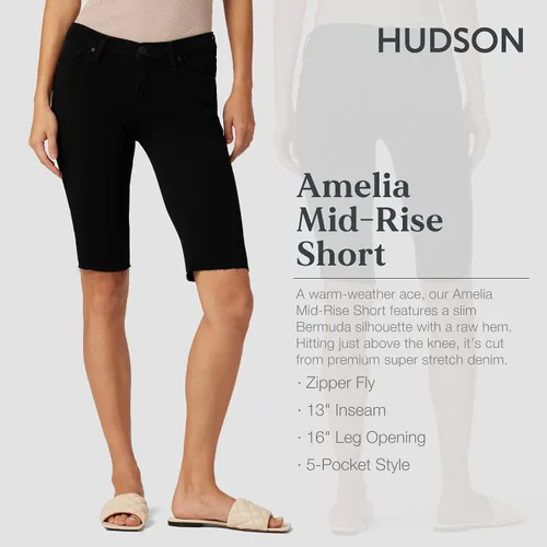 Vista 2 de HUDSON Women's Amelia Mid-Rise Knee Short (Raw Hem)