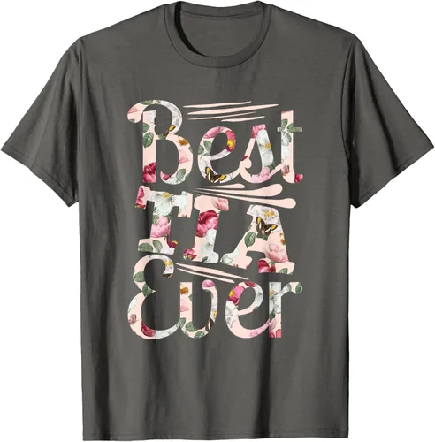 Vista 46 de Camiseta para mujer con texto en inglés "Best Tia Ever" Negro
