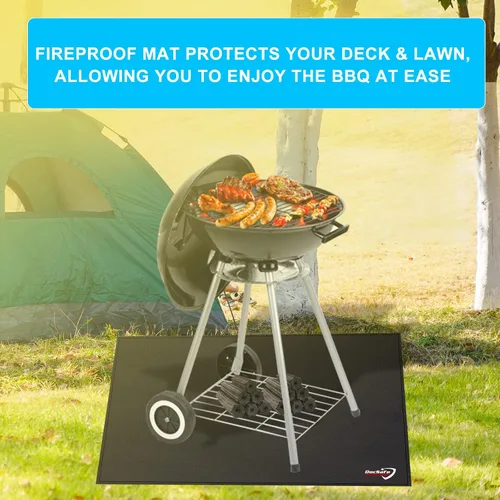 Vista 6 de DocSafe Alfombrilla grande para debajo de la parrilla, 48 pulgadas, cuadrada y redonda