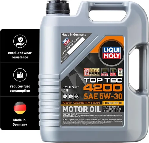 Vista 7 de Aceite sintético para motor de la marca Liqui Moly, con tecnología 4200 5W-30