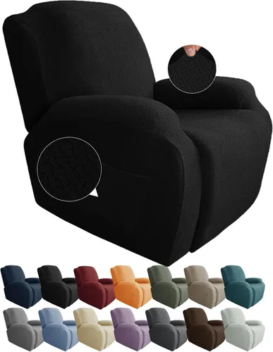 Vista 12 de JIVINER Fundas de sofá reclinable de 8 piezas, fundas elásticas de jacquard para sofá reclinable, fundas para sala de estar, protector suave de 3