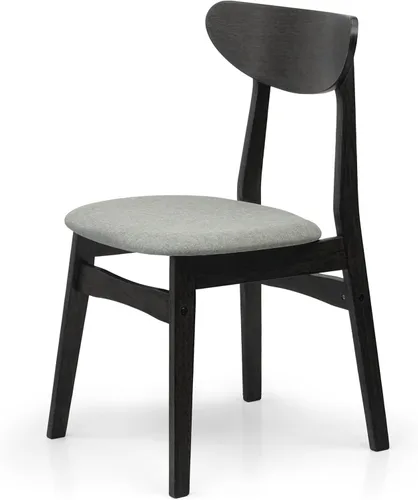 Vista 8 de Juego de 3 mesas redondas de cocina y 2 sillas laterales Yumiko de madera maciza con asiento acolchado
