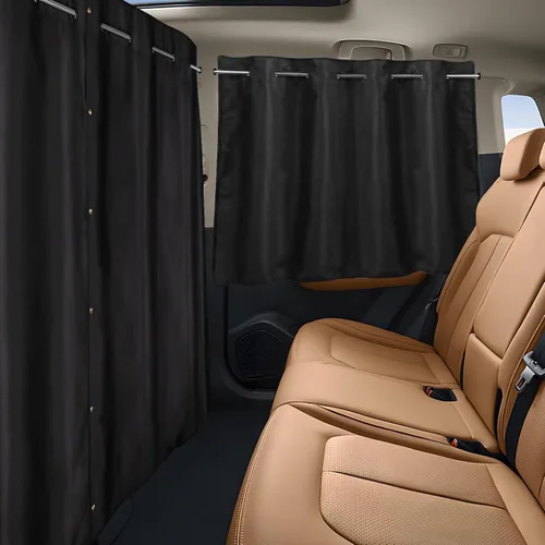 Vista 9 de ZATOOTO Juego de cortinas para ventanas de coche de 3 piezas, cortinas divisoras para ventanas laterales y traseras de coche totalmente opacas, ante