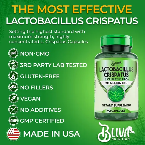 Vista 5 de BLIVA Lactobacillus Crispatus Cápsulas – L Crispatus – 20 mil millones de UFC por porción – Suplemento L. Crispatus más alto de UFC para mujeres