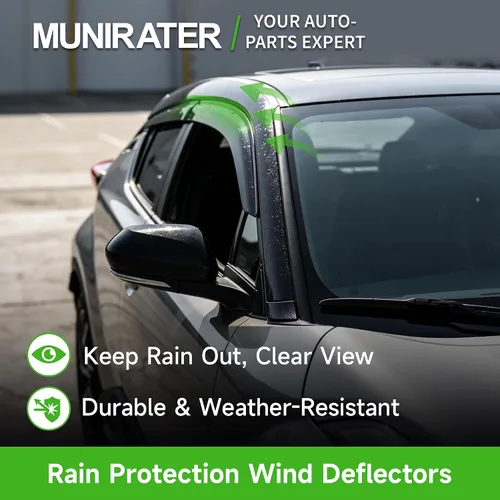 Vista 5 de munirater Viseras laterales de ventana deflectores, protector de lluvia de repuesto para Toyota C-HR CHR 2017-2020