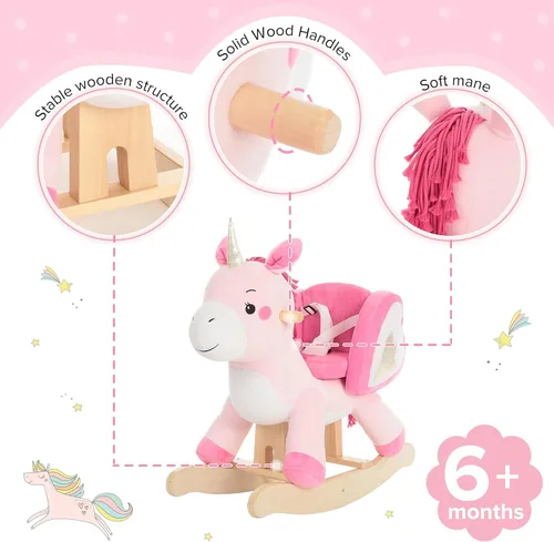 Vista 7 de labebe - Caballo mecedor para bebé, unicornio para montar, juguete de paseo para niños de 6 meses a 3 años, bebé (niño niña) juguete de peluche