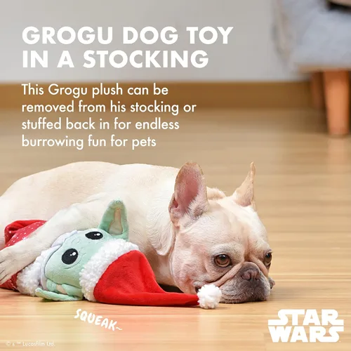 Vista 3 de Star Wars para Mascotas Figura de Peluche GROGU de 10" Calcetín Juguete Madriguera The Mandalorian Holiday Pet Products GROGU El Niño Juguete