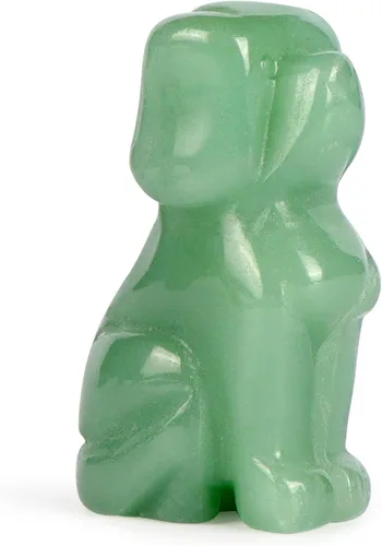 Vista 7 de Artistone Estatua de animales de cristal de amatista de 2 pulgadas con piedras preciosas talladas para cachorro, escultura artesanal para decoración