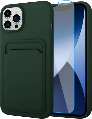 Vista 70 de MZELQ Compatible con iPhone 11 Funda TPU Soporte para Tarjetas Cubierta de Billetera, Protección de Cámara + Protector de Pantalla Funda Suave