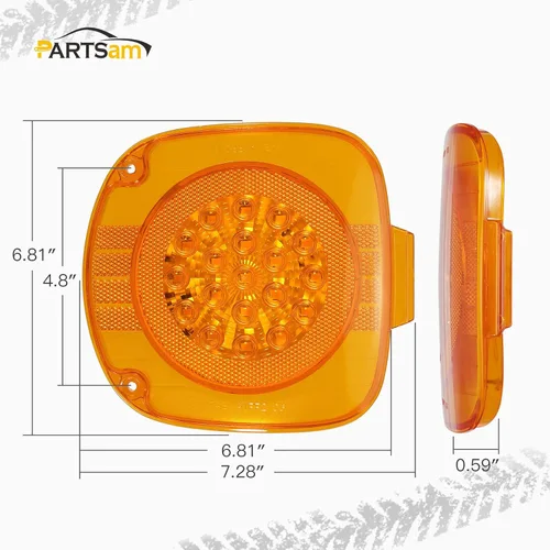 Vista 6 de Partsam Repuesto para Freightliner Century LED intermitente 1996-2010, 19 luces LED ámbar intermitentes delanteras PTC, lámparas de esquina
