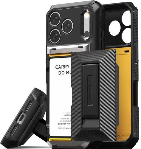 Vista 20 de VRS DESIGN Damda Glide - Funda híbrida para iPhone 13 Pro, ranura para tarjetas con soporte, funda funcional resistente compatible con iPhone 13 Pro