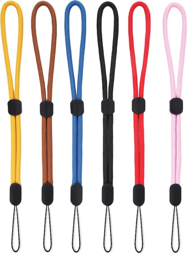 Vista 8 de YOUOWO Cordones de muñeca de longitud ajustable, 6 piezas, correa pequeña, cordón corto para llaves, fundas de teléfono, llavero USB