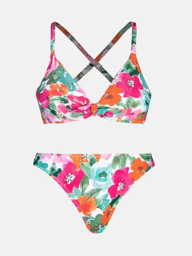 Vista 5 de CUPSHE - Conjunto de bikini de dos piezas para mujer, estampado floral y detalle de nudo de conejo