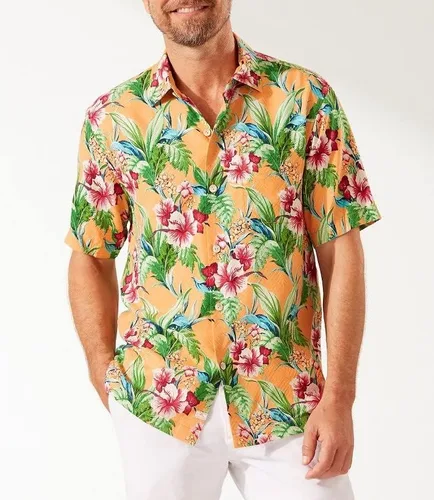 Vista 2 de Tommy Bahama Coco Beach - Camisa de campamento de seda