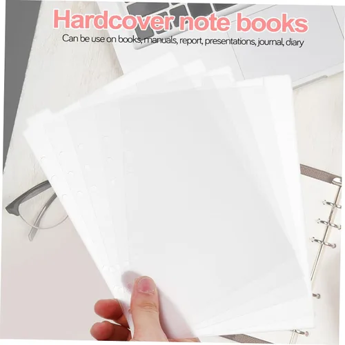 Vista 9 de STOBOK Bloc de notas duro diario de papel de plástico clasificado inserta planificador desmontable anillo vertical, separadores de páginas